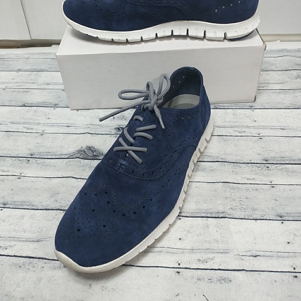 Cole Haan Zerogrand Womens SZ 9.5B  Blue Suede Sneakers